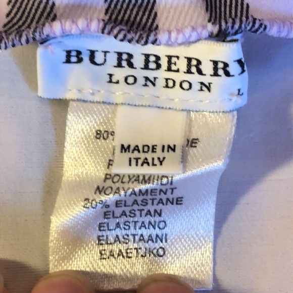 Burberry sarong classic plaid/light purple black white semi circle short sarong - Picture 5 of 9